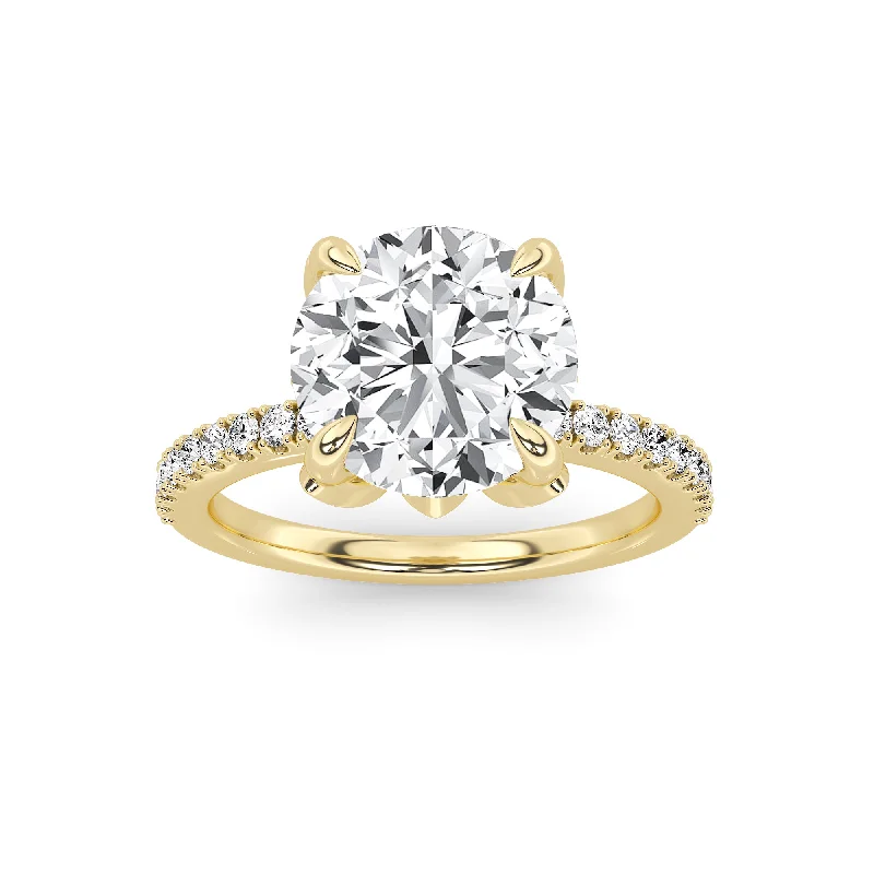 Above Love Star Lab Grown Diamond Engagement Ring in Yellow Gold (2 7/8 Ctw)