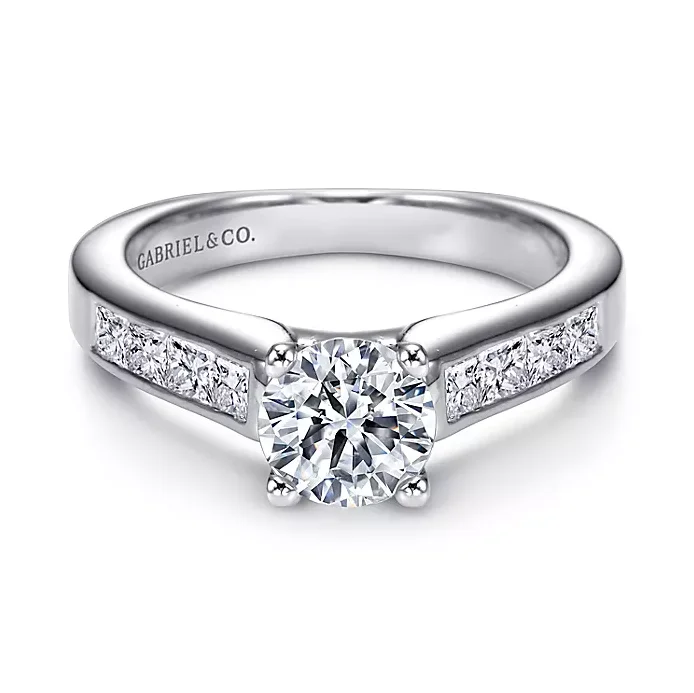 Carson - 14K White Gold Round Diamond Engagement Ring