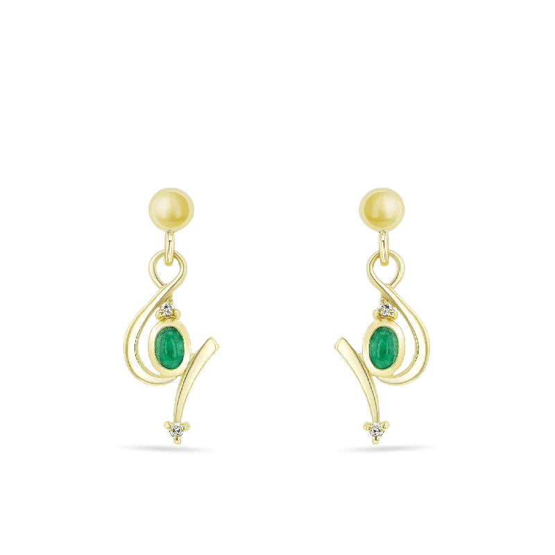 Waves Emerald Earrings