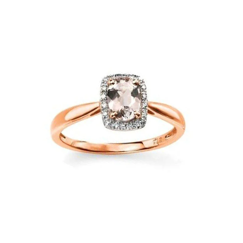 Morganite & Diamond Engagement Ring in Yellow Gold