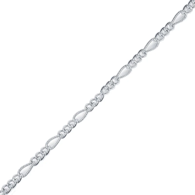 Links Of Italy Women's Bracelet - Sterling Silver Figaro Linked Design | Q-5353-7.5