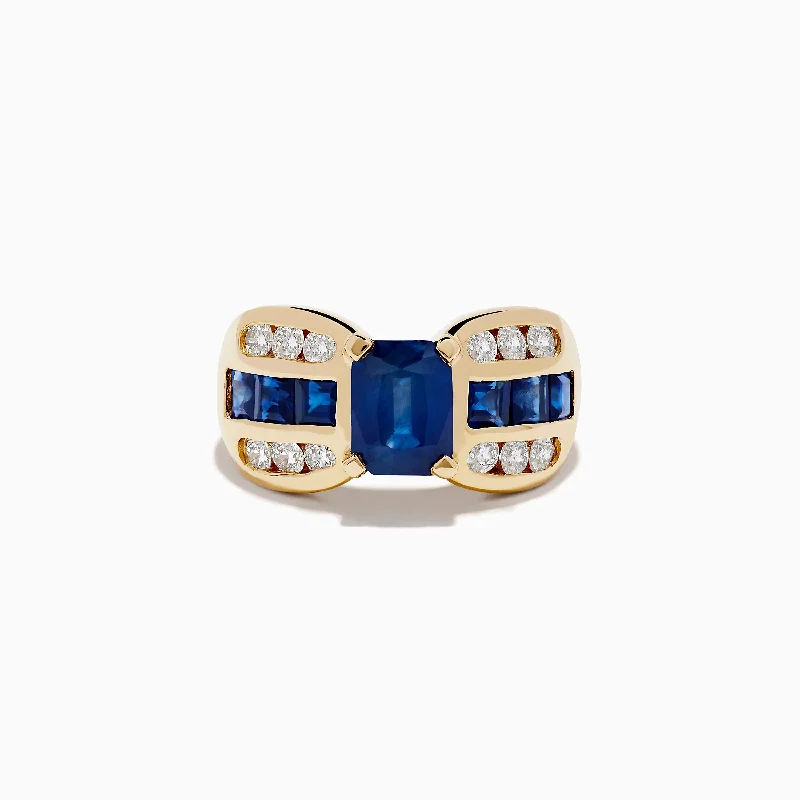 Royal Bleu 14K Yellow Gold Sapphire and Diamond Ring