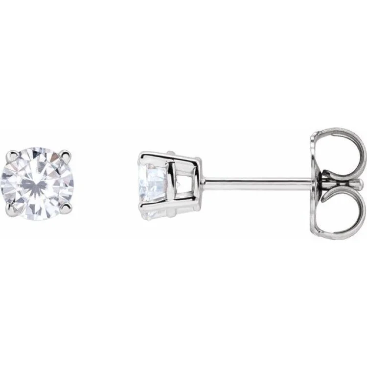 Platinum 4 mm Stuller Lab-Grown Moissanite Stud Earrings