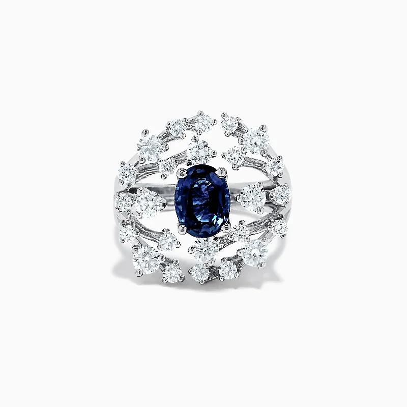 Royale Bleu 14K White Gold Blue Sapphire and Diamond Ring, 2.67 TCW