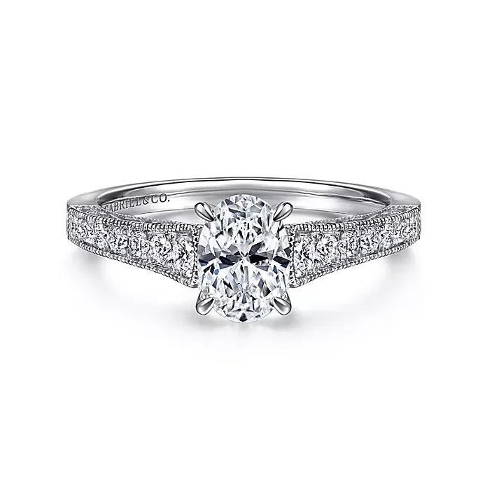 Octavia - 14K White Gold Oval Diamond Engagement Ring