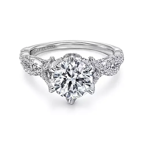 Jacinta - 18K White Gold Round Diamond Engagement Ring