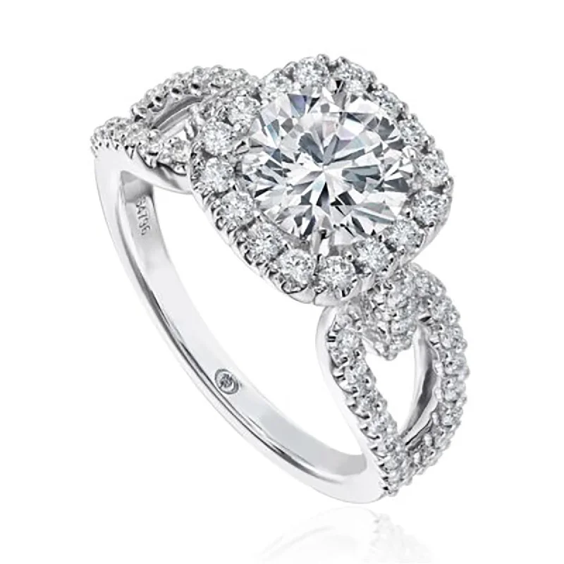 18K White Gold Diamond Engagement Ring Setting