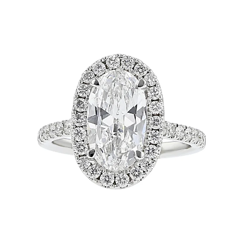 14K White Gold Brilliant Diamond Halo Engagement Ring