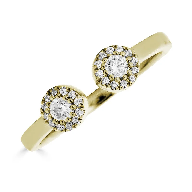 EMILIQUE 14KT GOLD 0.20 CARAT TOTAL WEIGHT DIAMOND OPEN HALO RING