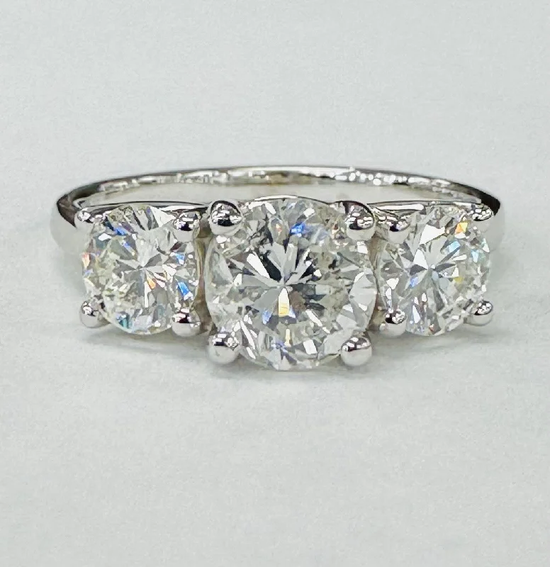 Tidewater Classic - White Gold 2CTW Three Stone Diamond Engagement Ring