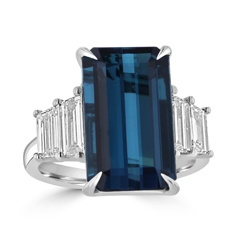 JULEVE 18KT 8.08 CT INDICOLITE & 1.42 CTW DIAMOND RING