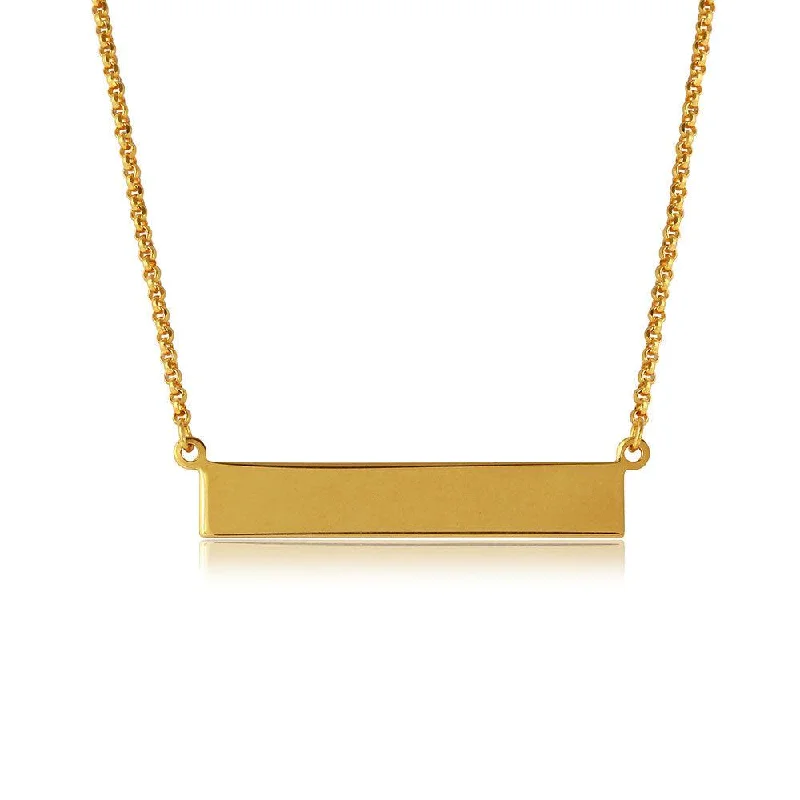 Silver 925 Gold Plated Bar Necklace - ARN00029GP