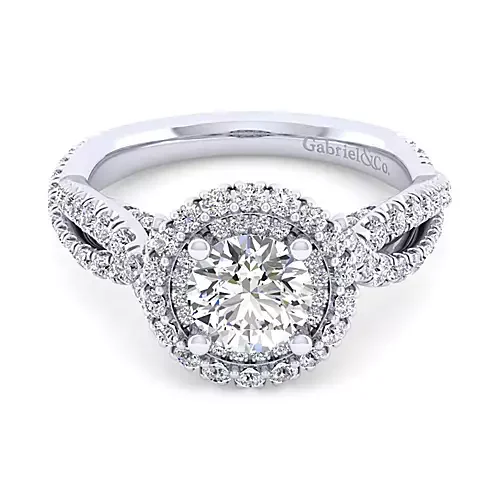 Spa - 14K White Gold Round Diamond Engagement Ring