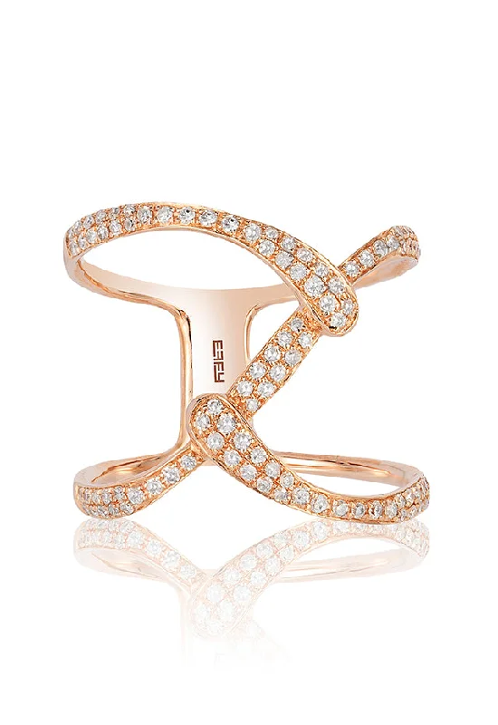 Pave Rose 14K Rose Gold Diamond Ring, 0.37 TCW