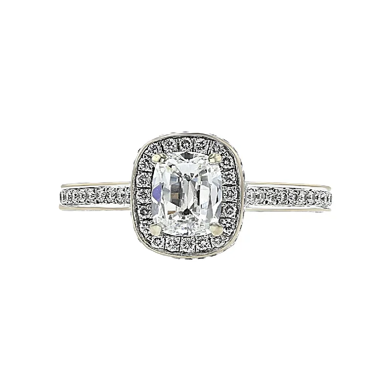 18K White Gold Brilliant Diamond Engagement Ring