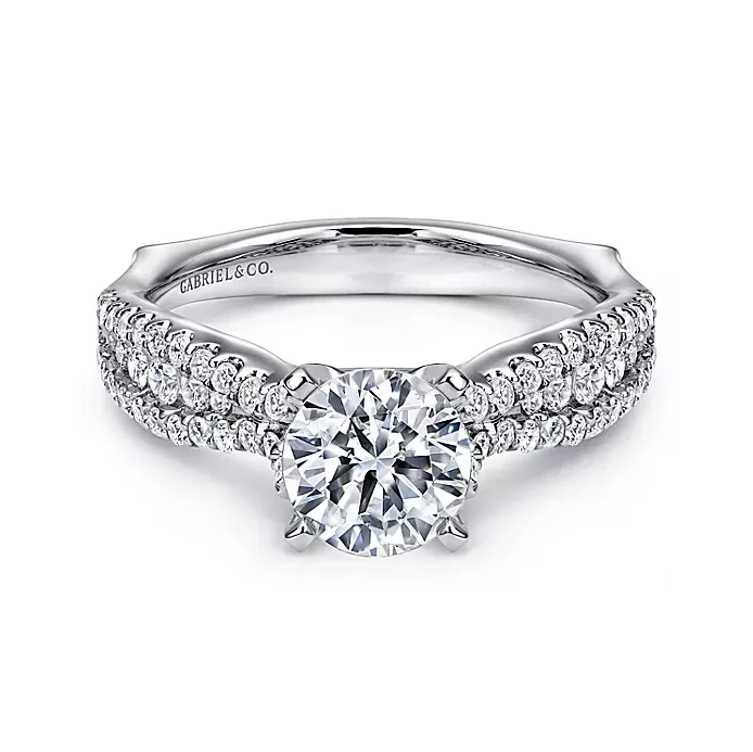 Marley - 14K White Gold Round Diamond Engagement Ring