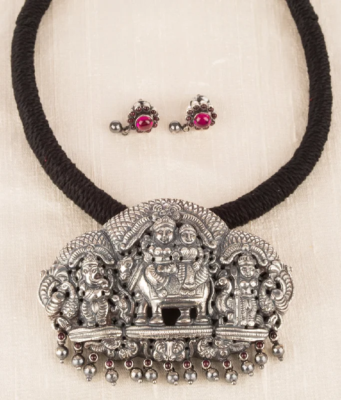 The Sharva Silver Deity Necklace