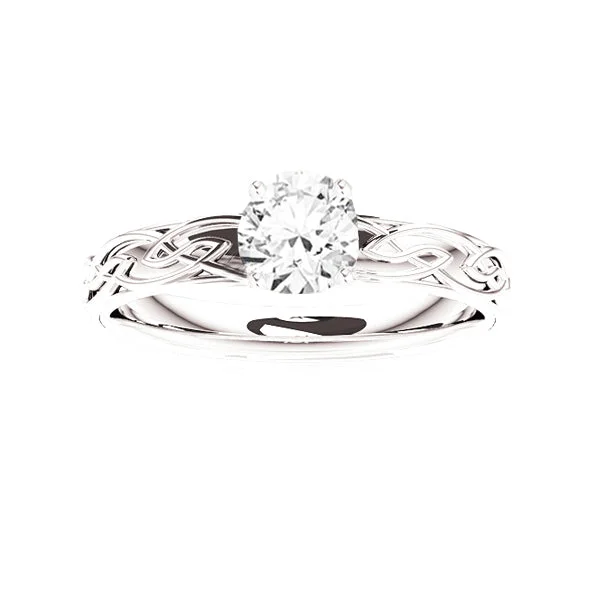 EDINBURGH CELTIC FLOWS DIAMOND ENGAGEMENT RING IN 9CT WHITE GOLD DIAMOND