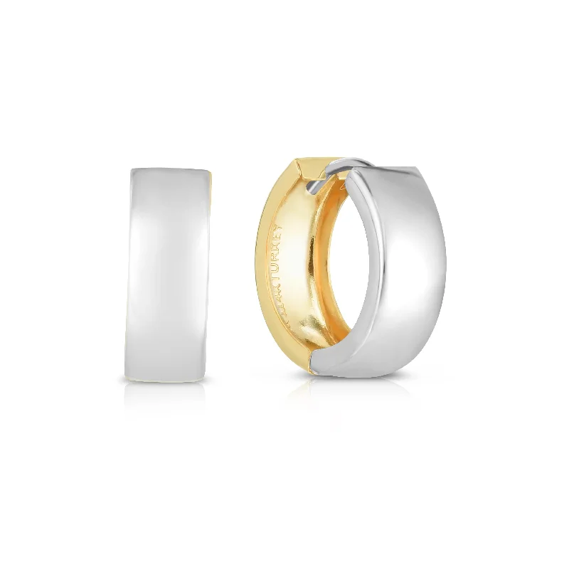 14K Gold Reversible Huggie Earring