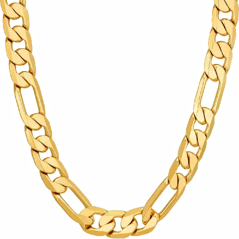 Bevelled Figaro Chain Necklaces (6.5mm, 8mm, & 9.5mm)