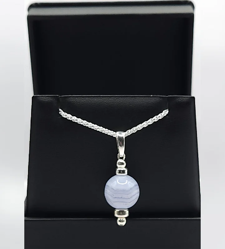 BLUE LACE AGATE- PENDANT/NECKLACE