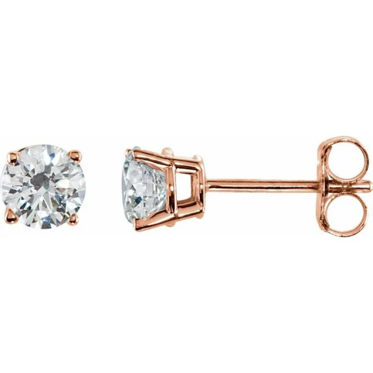 14K Rose 1 1/2 CTW Natural Diamond Stud Earrings