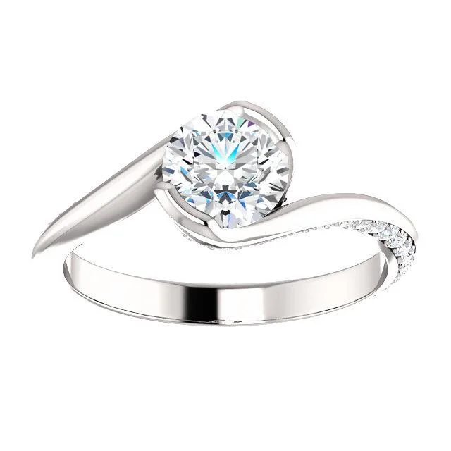 Solitaire Diamond Bypass Engagement Ring