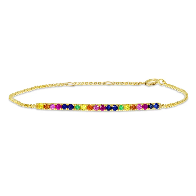 RAINBOW SAPPHIRE CHAIN BRACELET TB2615