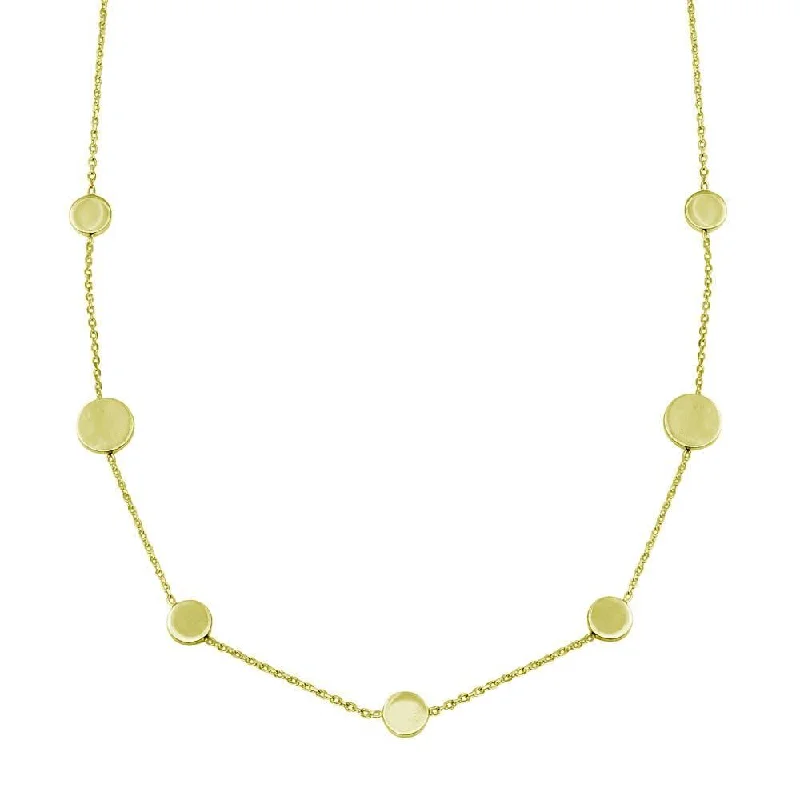 Gold Plated 925  Sterling Silver  7 Disc Necklace - VGC16GP