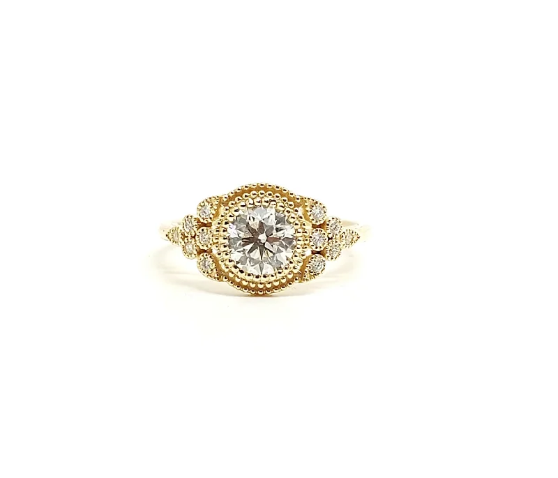 Braided Solitaire Engagement Ring in 18k Yellow Gold