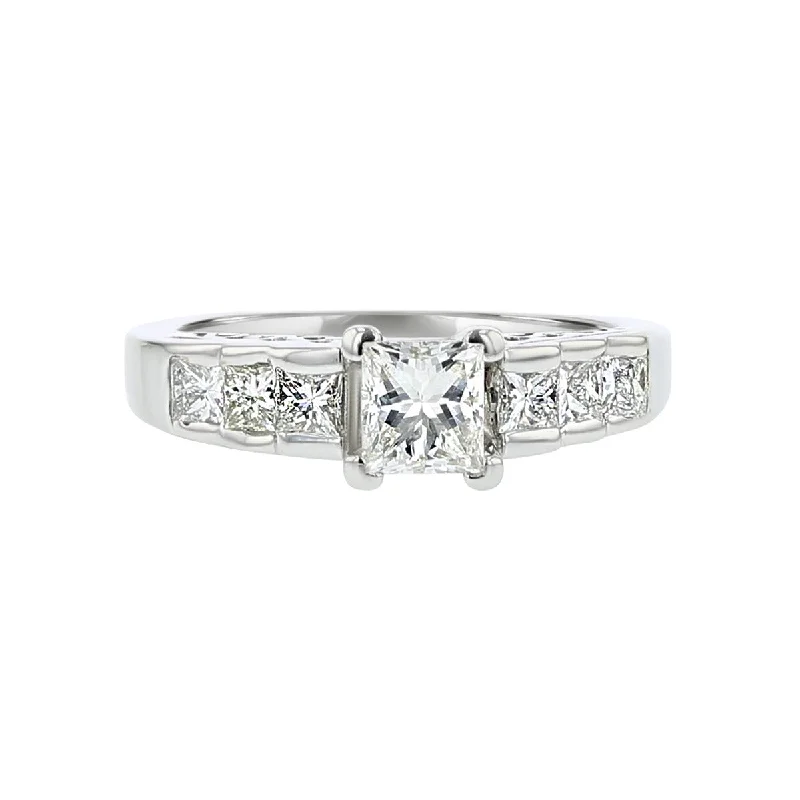 14K Gold Princess-Cut Diamond Engagement Ring