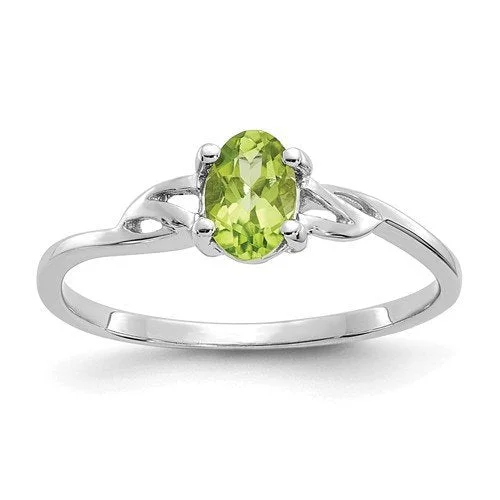 10KT GOLD POLISHED 0.45 CT OVAL PERIDOT BIRTHSTONE RING