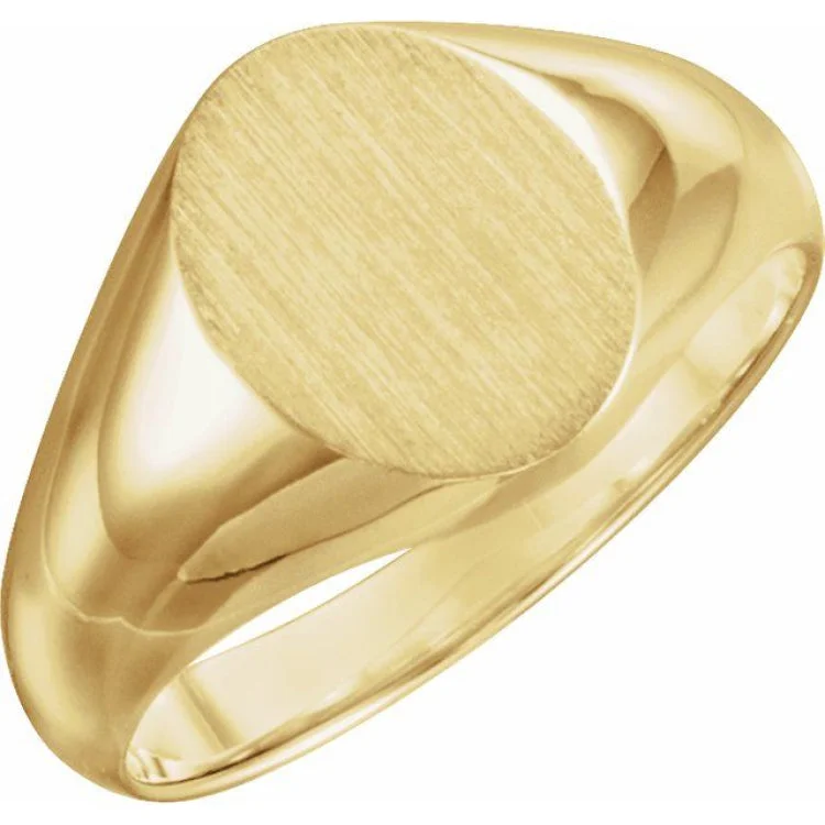 14K Yellow 10x8 mm Oval Signet Ring