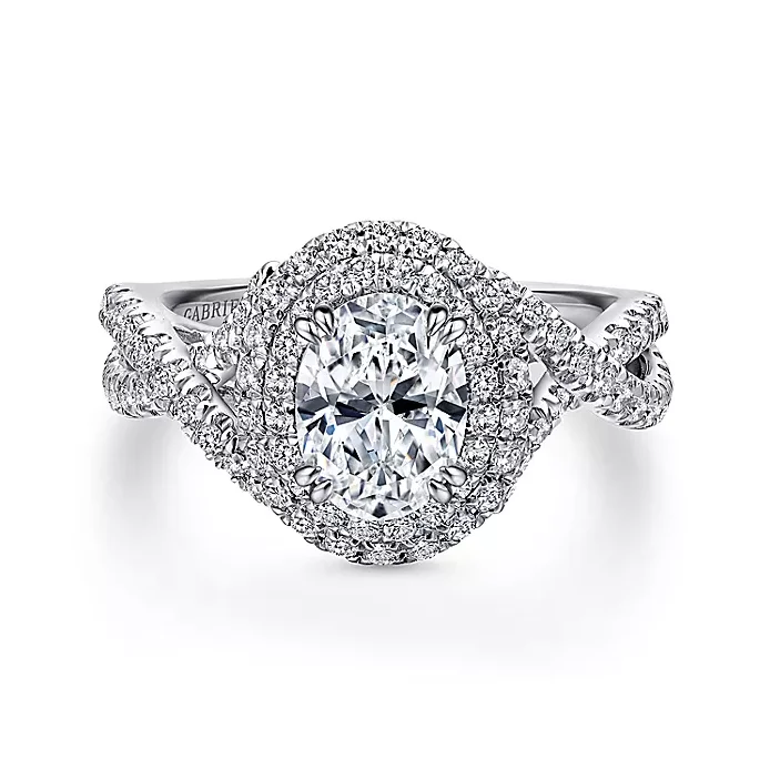 Pippa  - 14K White Gold Oval Diamond Engagement Ring