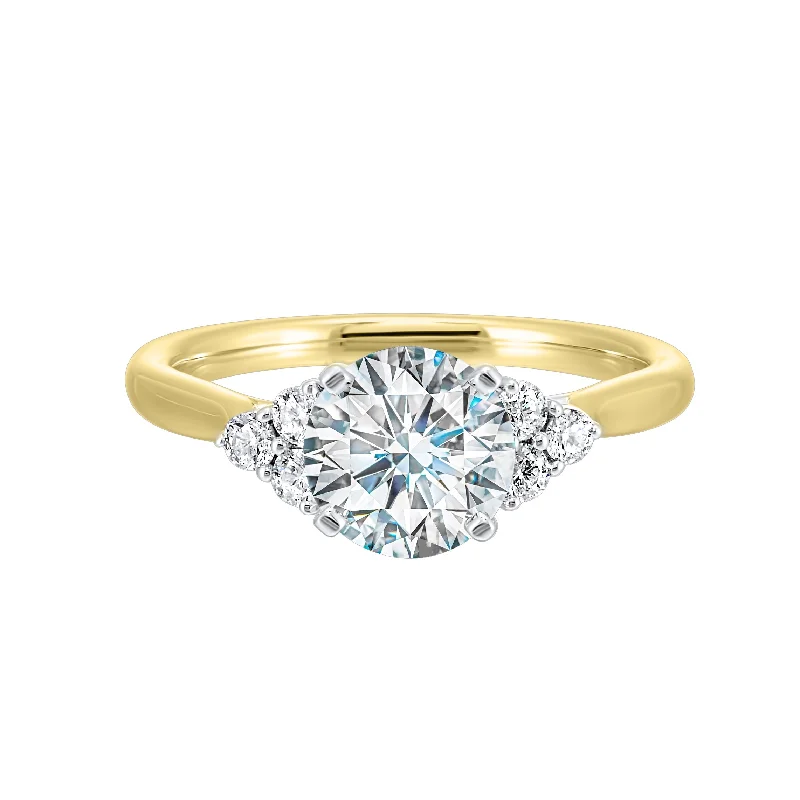 1/5 Ctw Daphne Diamond Engagement Ring Setting in 14 Karat Two Tone Gold