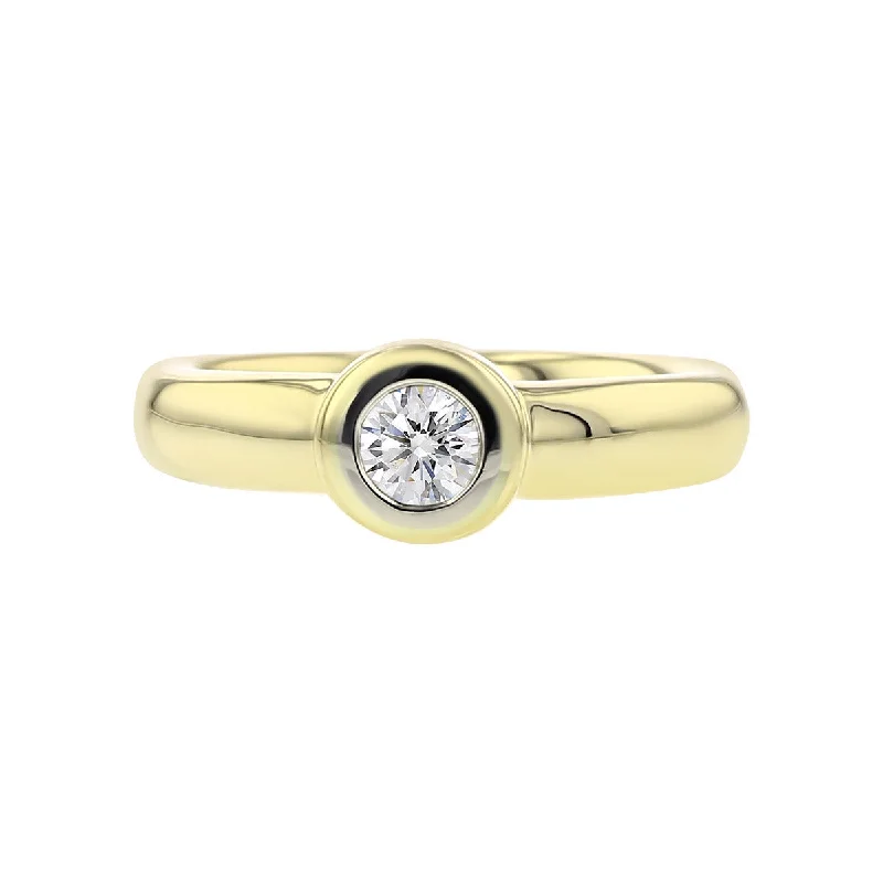 14K Yellow Gold Solitaire Diamond Engagement Ring