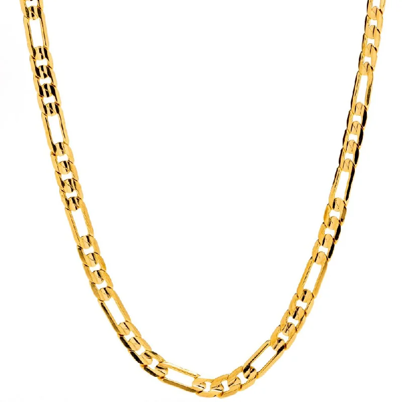 4mm Figaro Chain Necklace Figaro Chain Diamond Cut