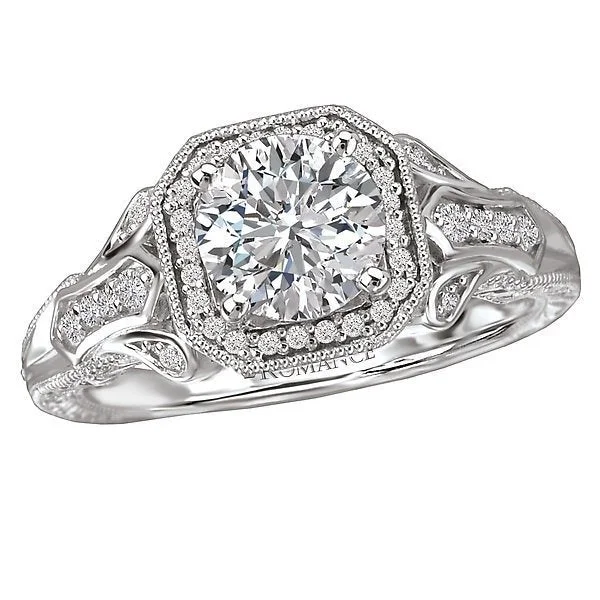 14KT WHITE GOLD 1.20 CTW DIAMOND VINTAGE HALO RING