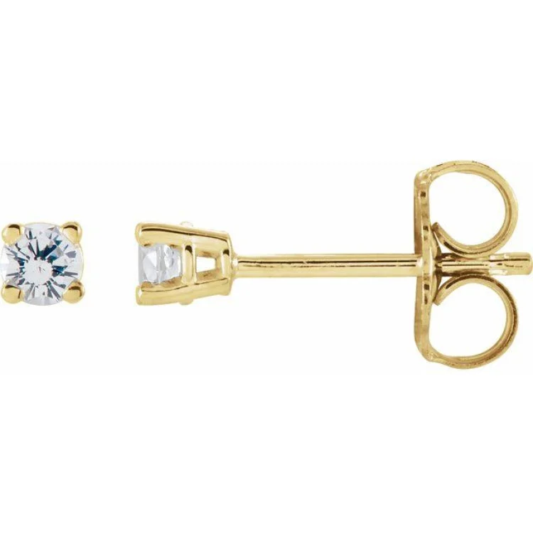 14K Yellow 4 mm Stuller Lab-Grown Moissanite Stud Earrings