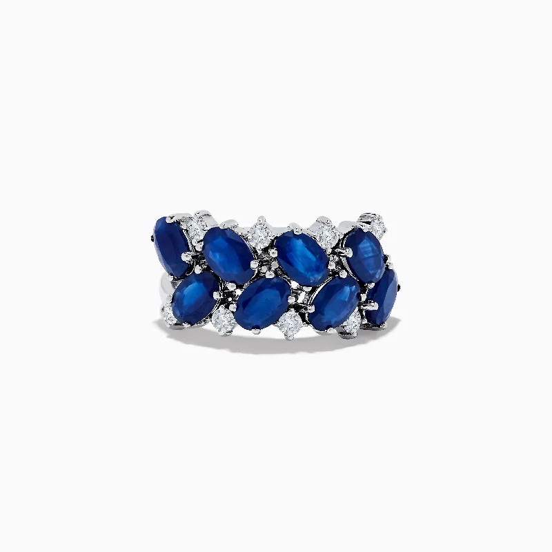 Royal Bleu 14K White Gold Sapphire and Diamond Ring