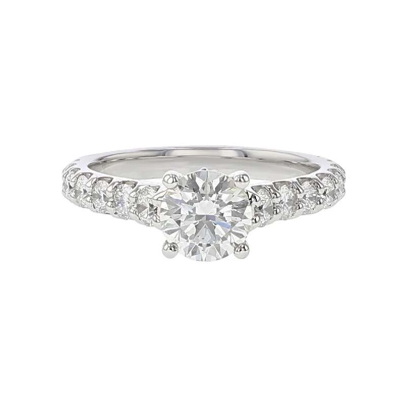 18K White Gold Diamond Engagement Ring Setting