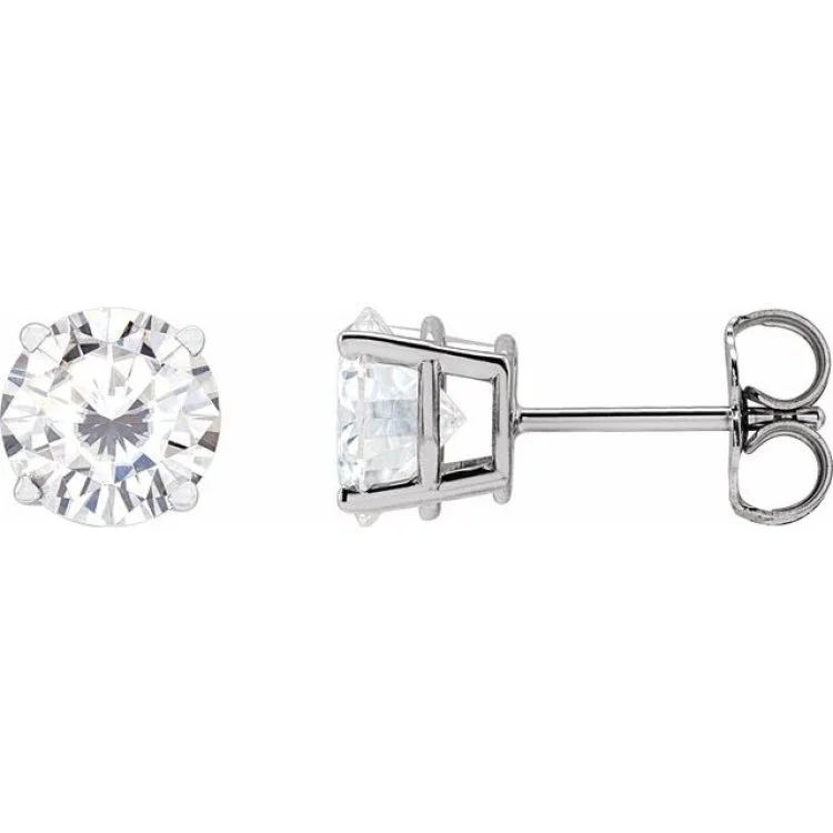 Platinum 6.5 mm Stuller Lab-Grown Moissanite Stud Earrings