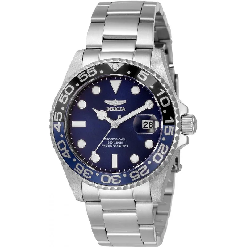 Invicta Women's Quartz Watch - Pro Diver Rotating Bezel Blue Dial Bracelet | 33259