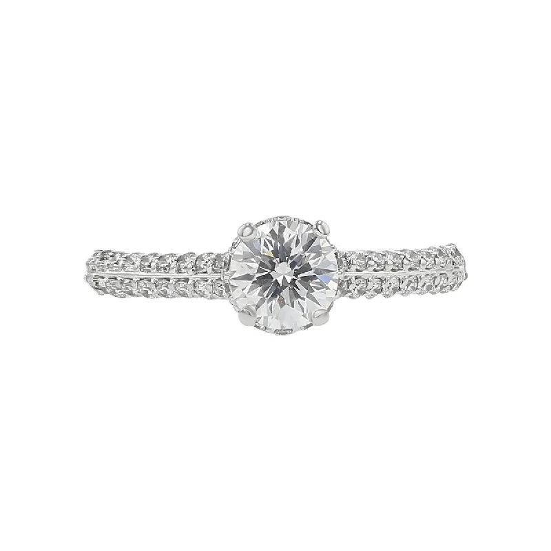 18K White Gold Brilliant Diamond Engagement Ring