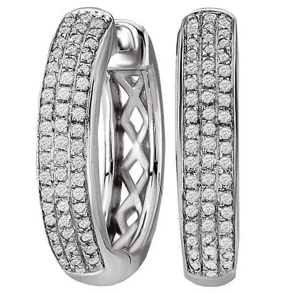 Ladies  Diamond Hoop Earrings