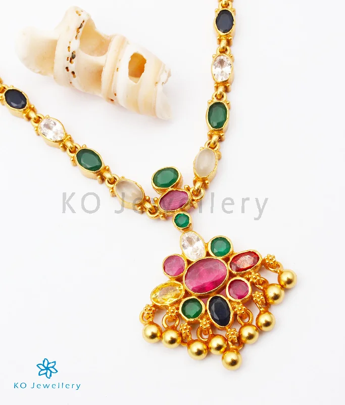 The Vedya Silver Navaratna Necklace