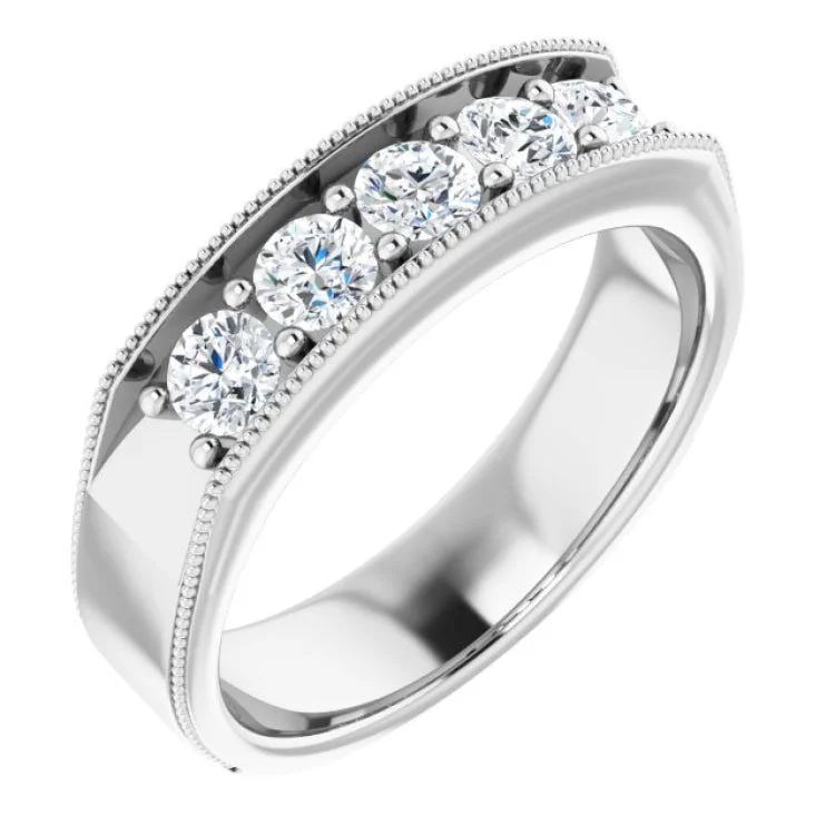 Platinum 1 CTW Natural Diamond Ring