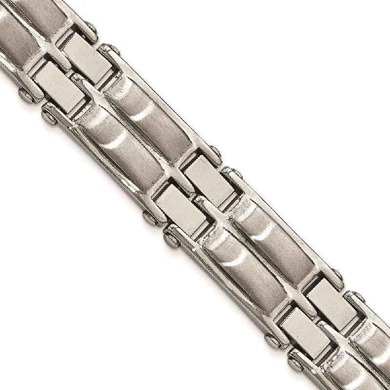 Stainless Steel Polished and Brushed 8.5in Link Bracelet