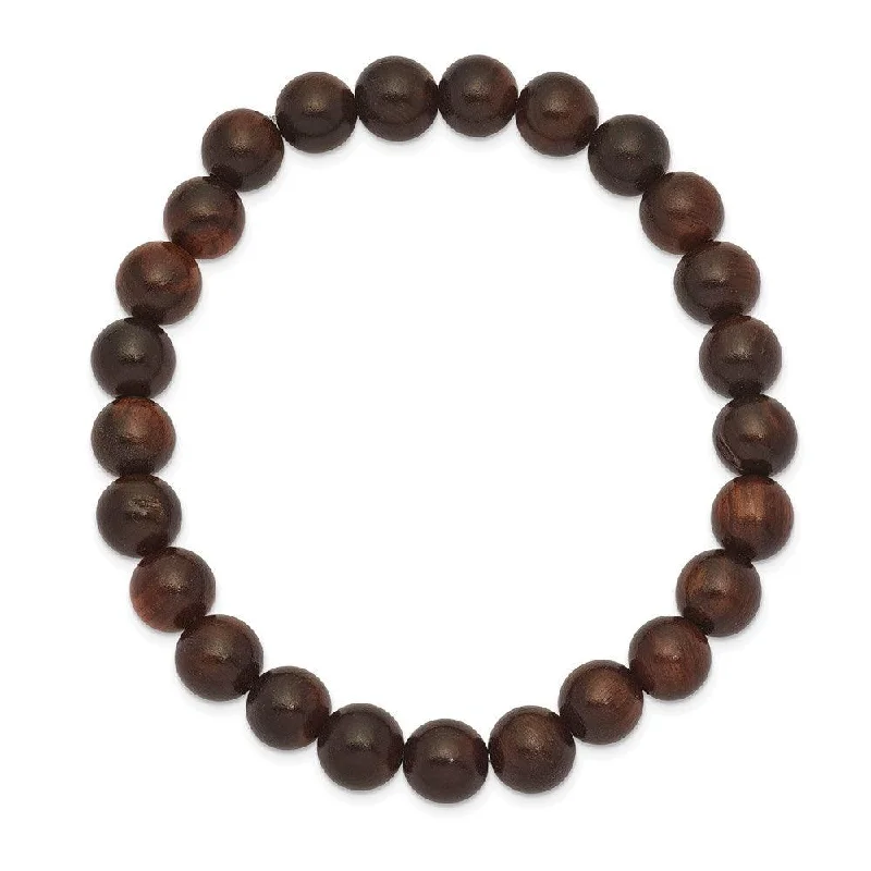 Red Sandalwood Bead Stretch Bracelet