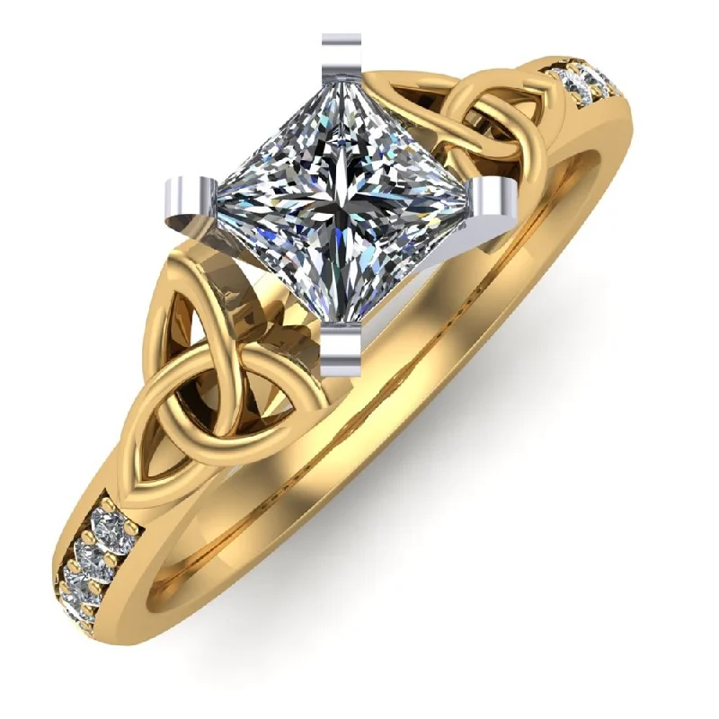 Celtic Engagement Ring AYLIN-1-YELLOW-PRINCESS